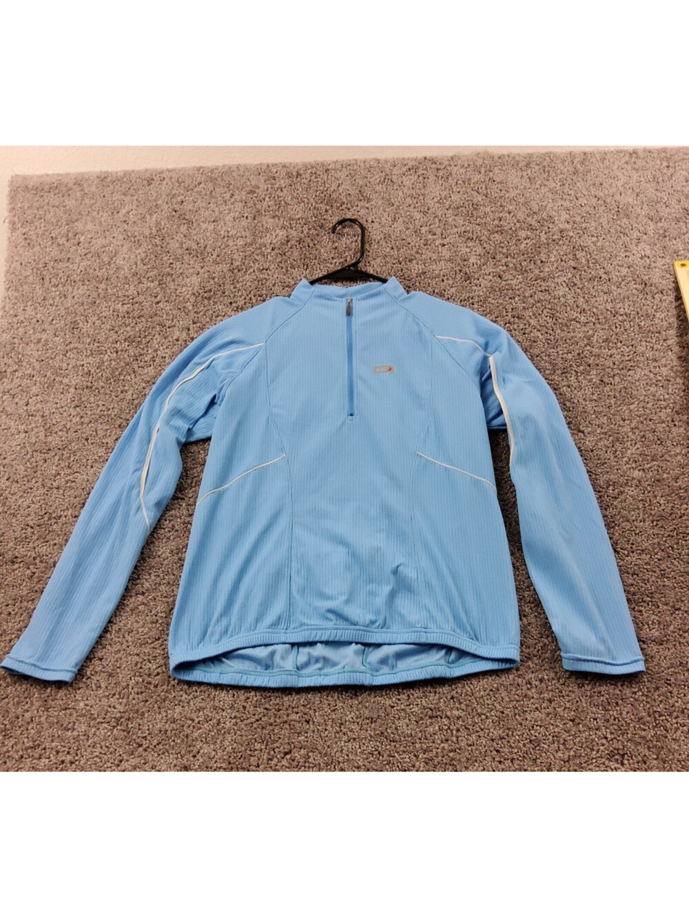 Garneau LG Edge 2 Long Sleeve Cycling Jersey Quarter Zip Blue Women's Sz XL